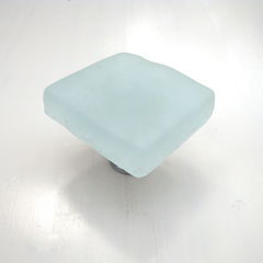 Frosted White Fused Glass Beach Cabinet Knob Drawer Pull $20