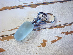 Sea Glass Stone Nautical Keyring Key Chain Handmade $24