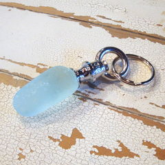 Sea Glass Stone Nautical Keyring Key Chain Handmade $24