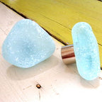 Eco Recycled Beach Sea Glass Stone Lamp Finial Hardware