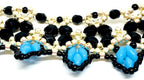 Silver Black Turquoise Beadweaving Necklace