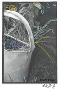 Arrosoir argentique avec coutures - Silver watering can with seams
