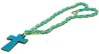 Turquoise Silver Spiral with Turquoise Cross Necklace
