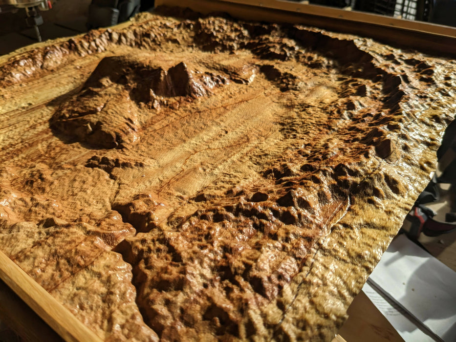 Mars Gale Crater Carving in Cedar