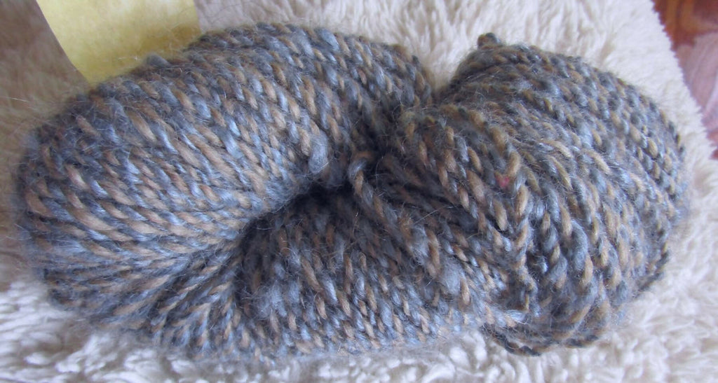 Handspun 2 ply wool mohair blend