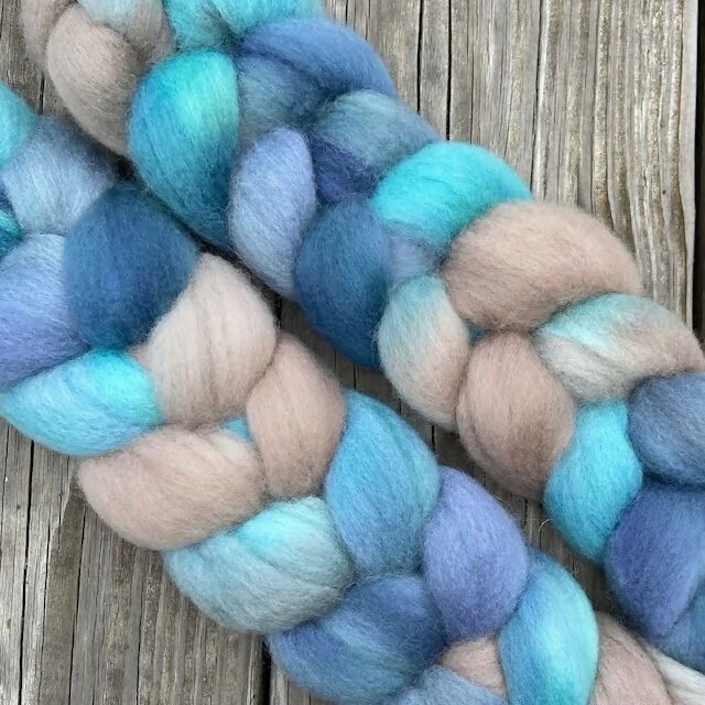 "Seaglass" hand dyed Cormo wool