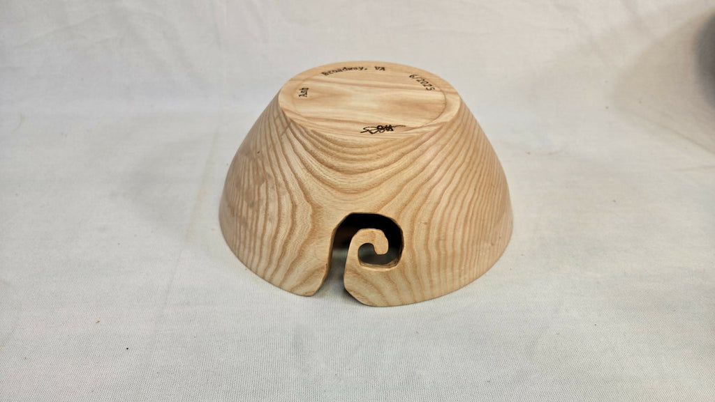 Large Yarn Bowl in Ash - 10-1/4" Hand Turned