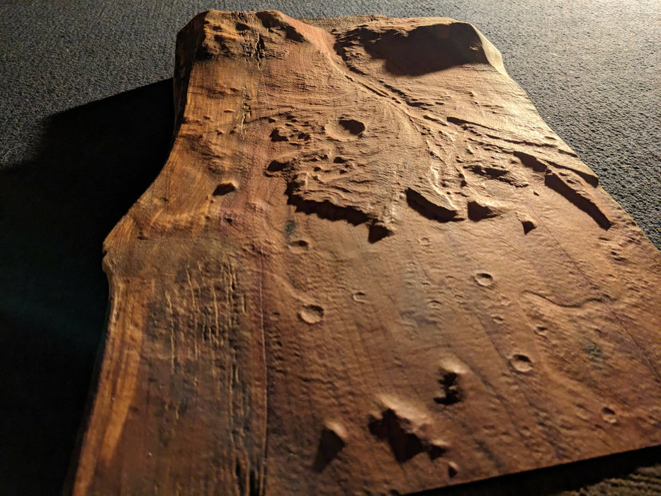 Mars Jezero Crater Carving in Cedar