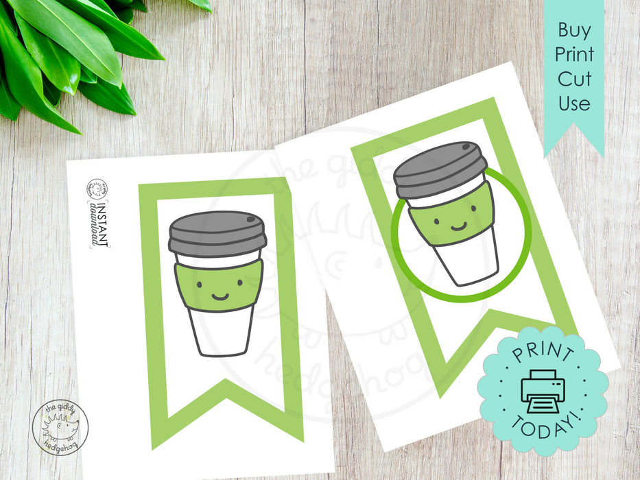 DIY Printable Custom Coffee Themed Birthday Banner, INSTANT DOWNLOAD