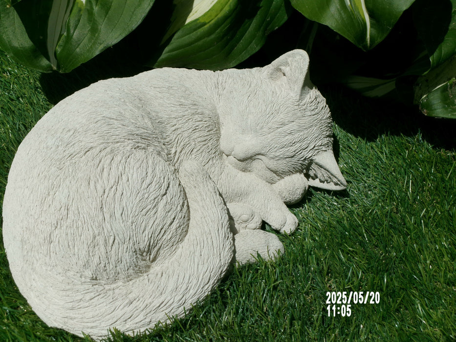 Sleeping Cat Concrete Statue 8x10x4 high
