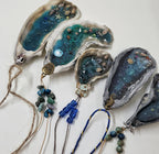 Natural Resin Oyster Shell Beach Scene Wall Art or Hanging Decor