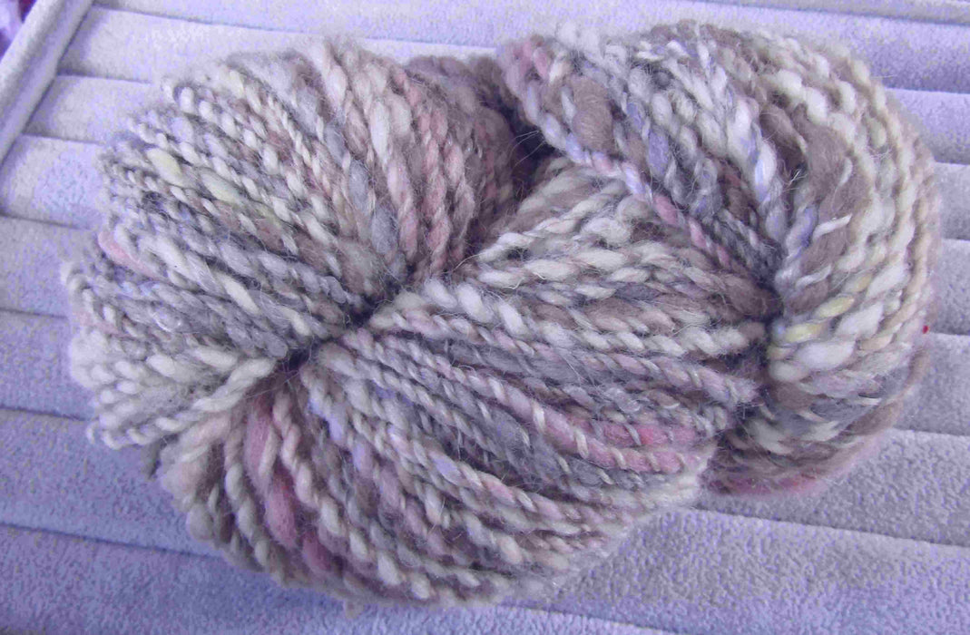 Handspun 2 ply wool Frostee aran weight 90 yards