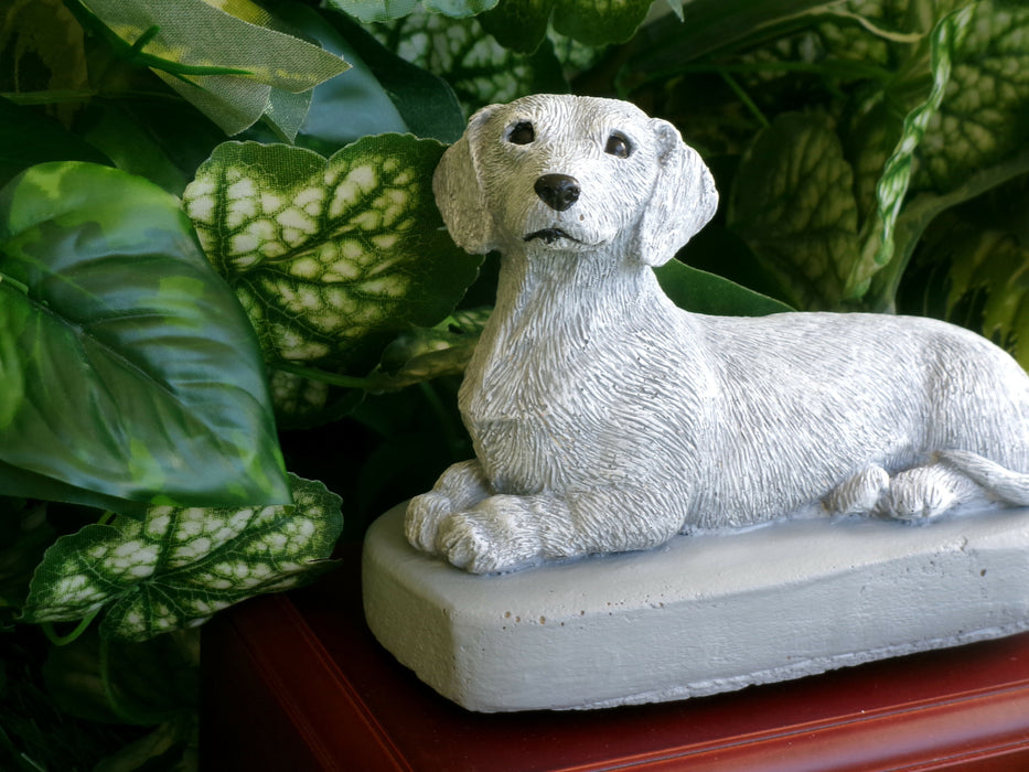 Dachshund Concrete Urn Decoration Figurine 2-1/2 x 5-1/4 x 3-1/2" high