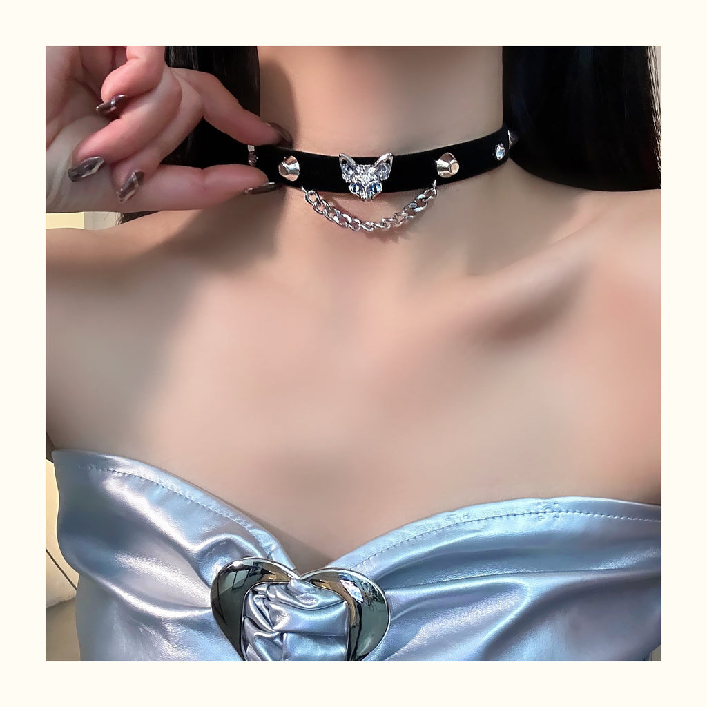 Punk Cat Leather Chocker