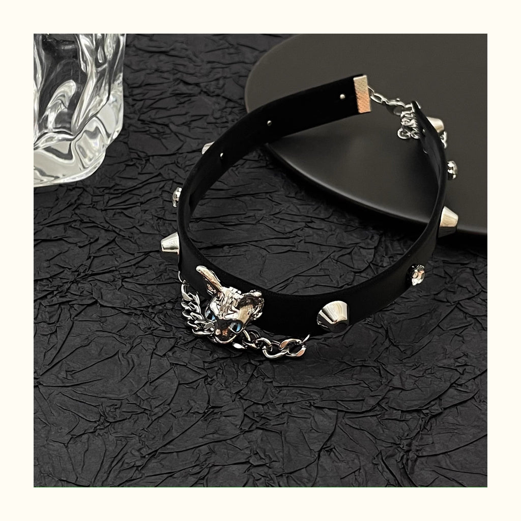 Punk Cat Leather Chocker