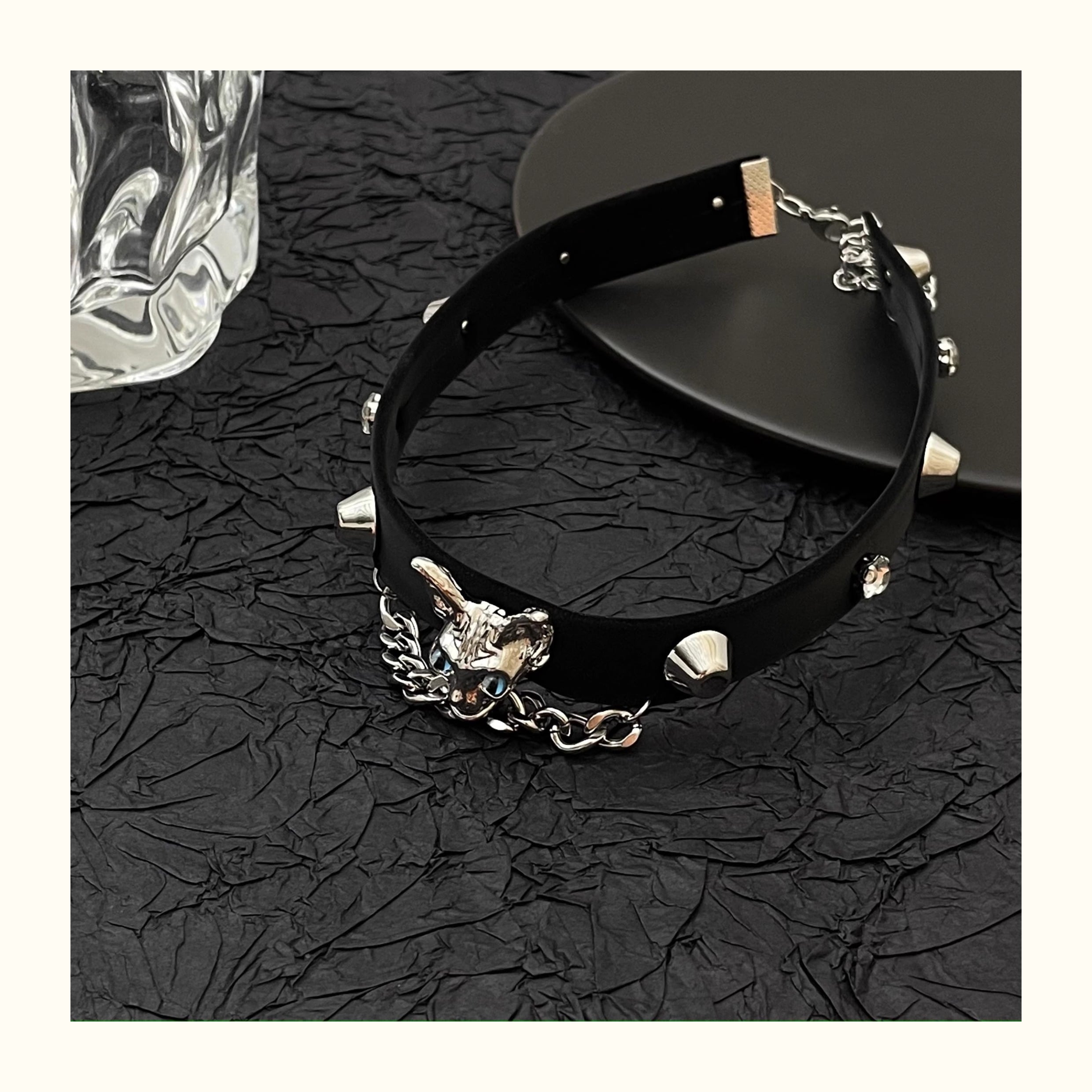 Punk Cat Leather Chocker