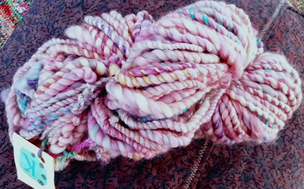 Plump and Pretty Pink Purple Merino Handspun 80 yards