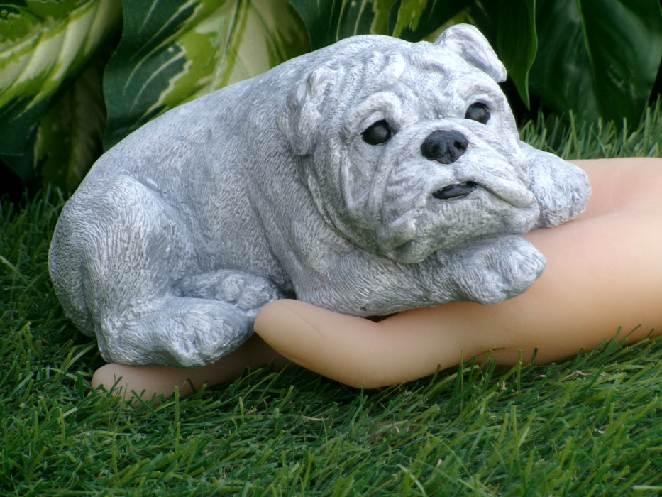 Concrete Bulldog Urn Adornment 3x6x2.25" high