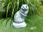 Concrete Persian Cat Statue 12" High
