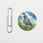 Quail necklace miniature wearable painting. Hand-Painted California state bird in watercolor