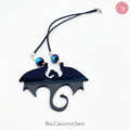 Black Dragon Pendant Necklace with Beads