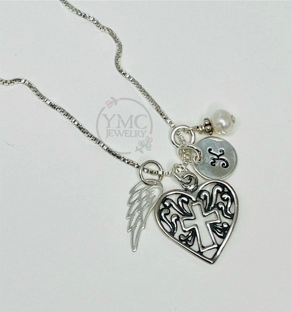 Personalized Remembrance Memorial Angel Wing Necklace,Mother's Day Gift,Sympathy Bereavement Gift,Loss of Husband Mom Mother Brother Sister