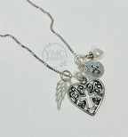Personalized Remembrance Memorial Angel Wing Necklace,Mother's Day Gift,Sympathy Bereavement Gift,Loss of Husband Mom Mother Brother Sister