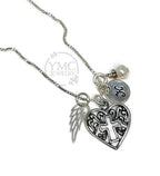Personalized Remembrance Memorial Angel Wing Necklace,Mother's Day Gift,Sympathy Bereavement Gift,Loss of Husband Mom Mother Brother Sister