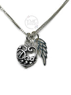 Personalized Remembrance Memorial Angel Wing Necklace,Mother's Day Gift,Sympathy Bereavement Gift,Loss of Husband Mom Mother Brother Sister