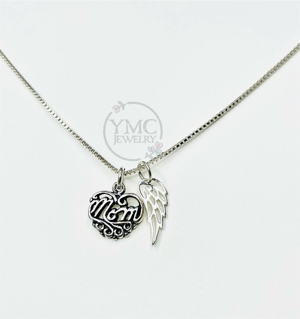 Personalized Remembrance Memorial Angel Wing Necklace,Mother's Day Gift,Sympathy Bereavement Gift,Loss of Husband Mom Mother Brother Sister