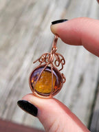 Orange Glass Pumpkin Pendant Necklace