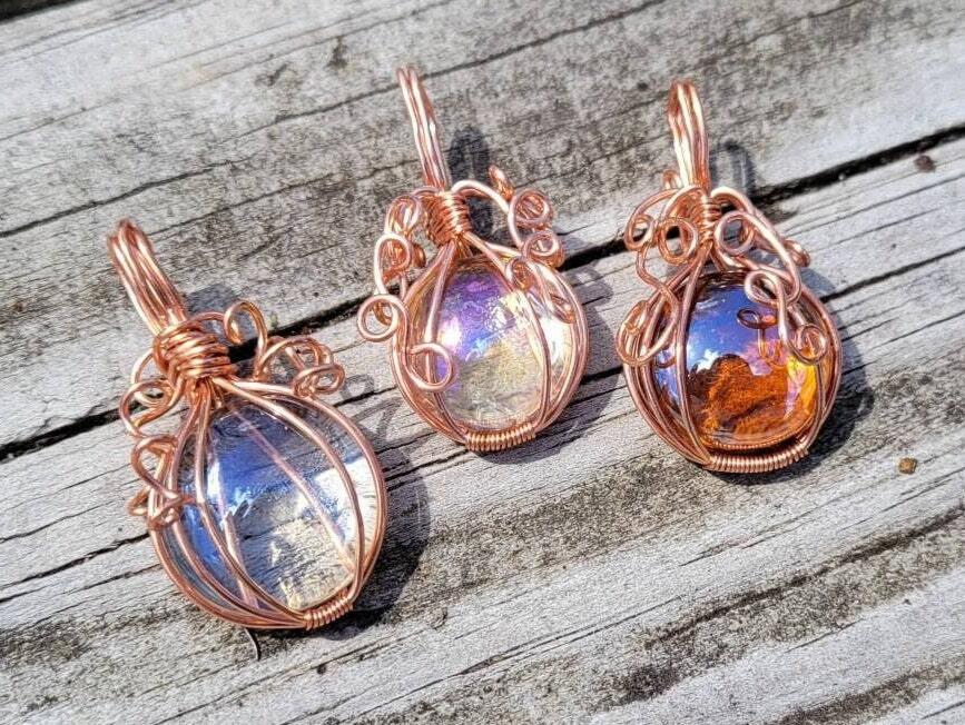 Orange Glass Pumpkin Pendant Necklace