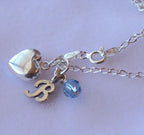 Silver Cross Heart Baby Girl Necklace,Birthstone Necklace,First Communion Necklace,Confirmation Cross Necklace,Goddaughter Cross Necklace