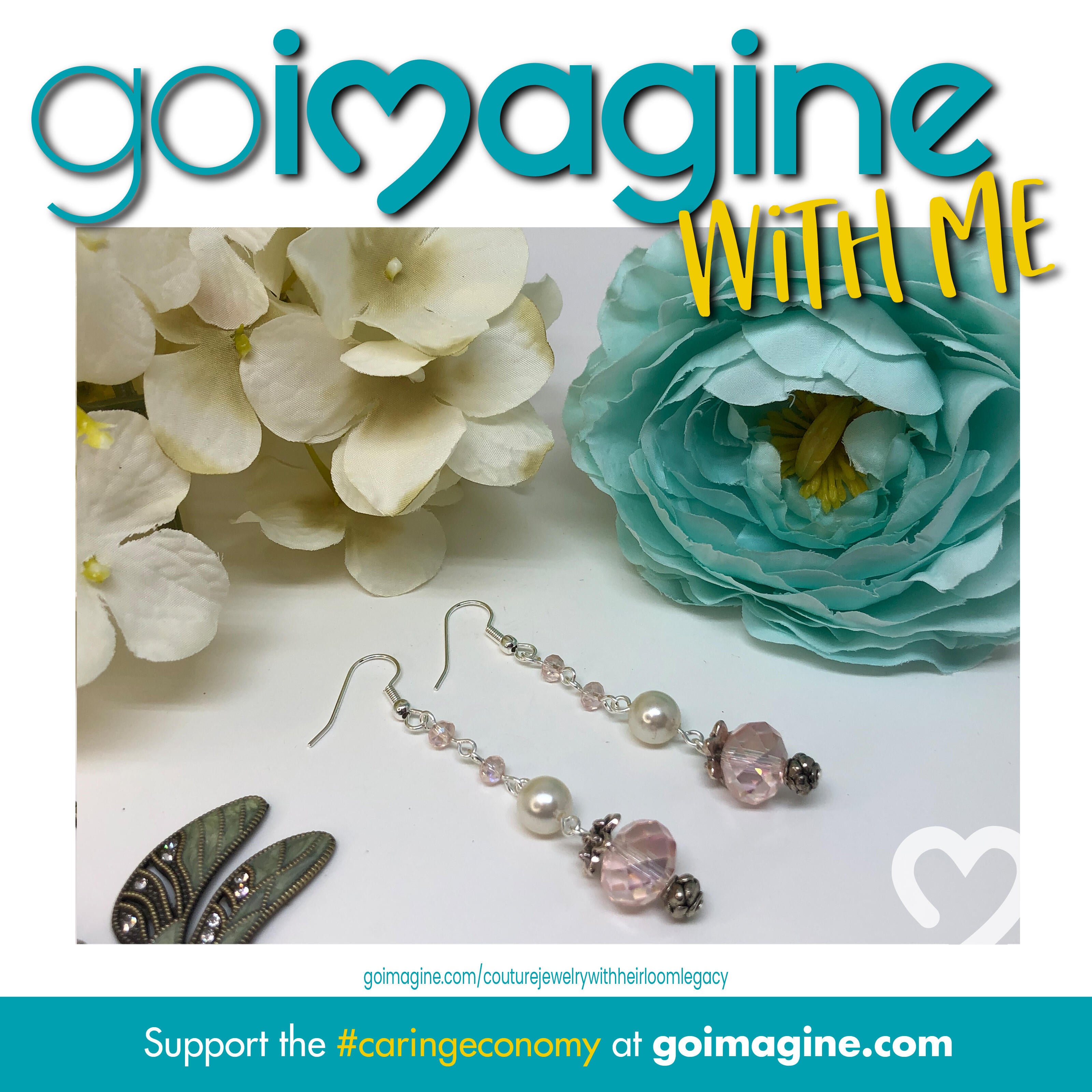 Handmade Pink Drop Pearl Earrings