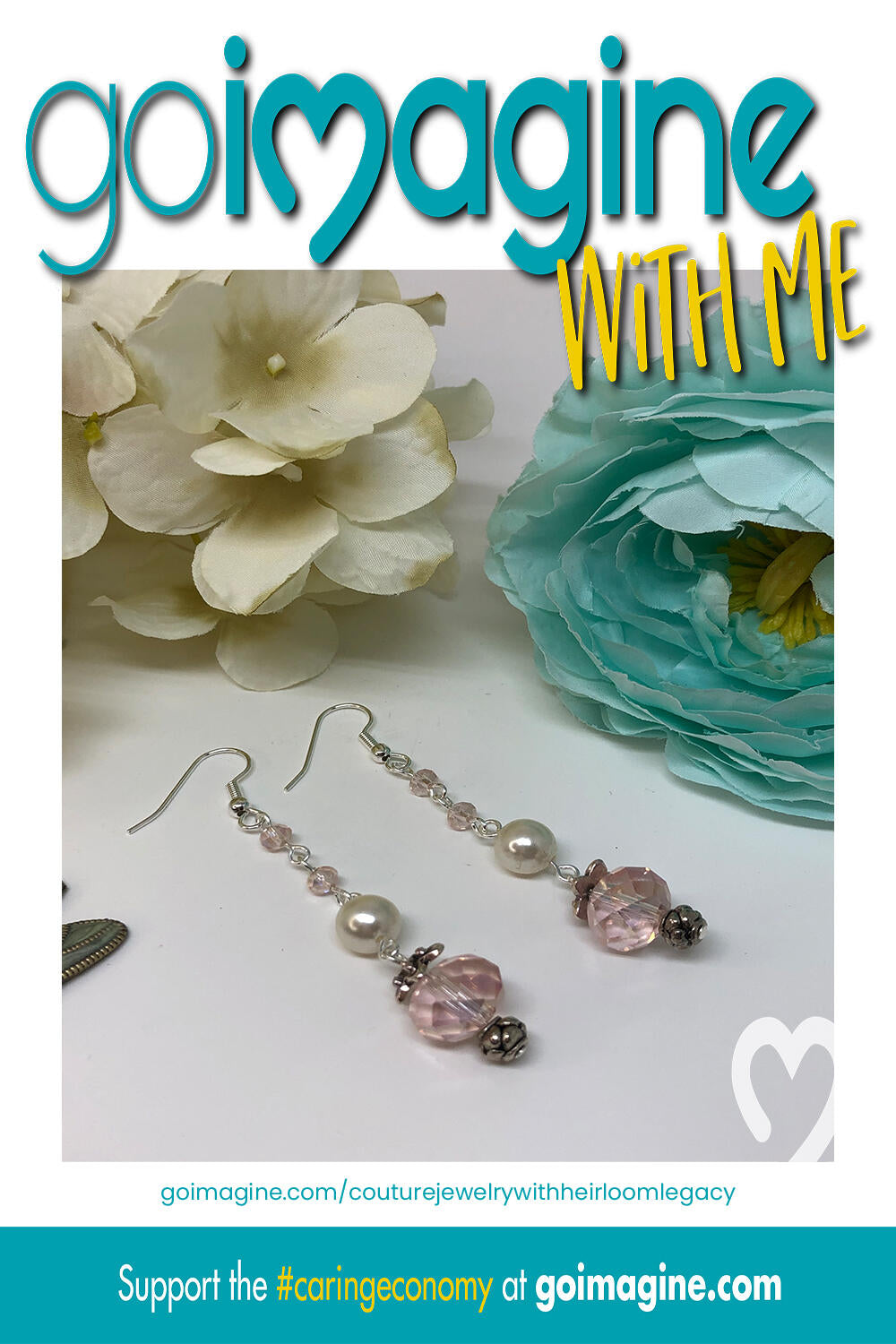 Handmade Pink Drop Pearl Earrings