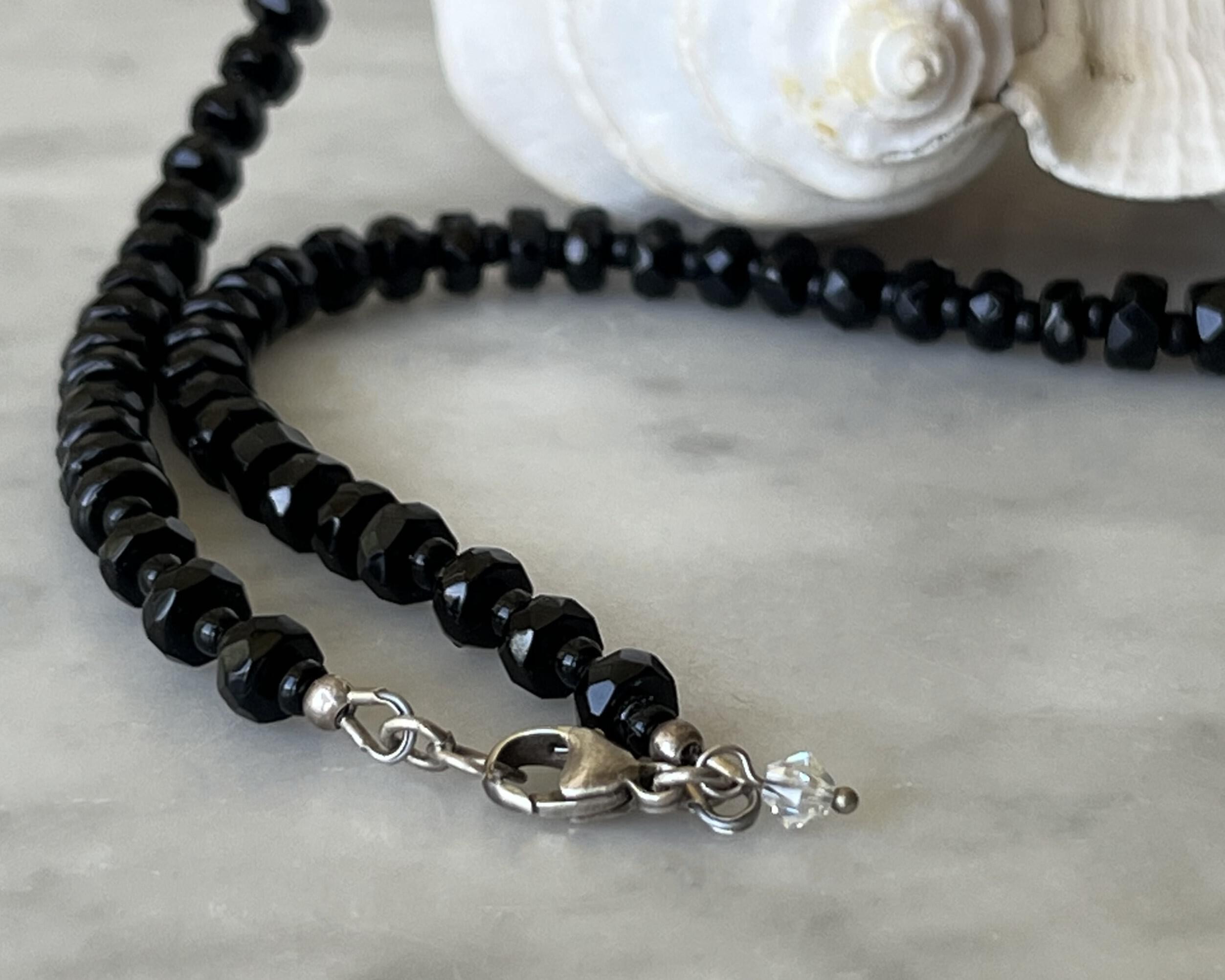 Faceted Black Beaded necklace