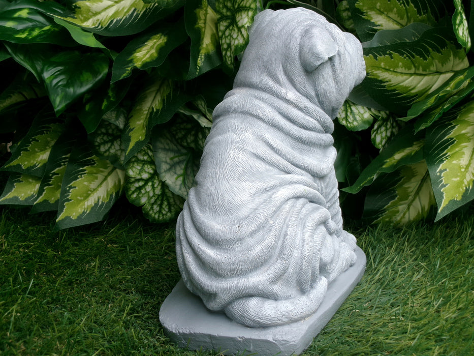 Shar-Pei Dog Concrete Statue 4.75 x 7 x 8" High