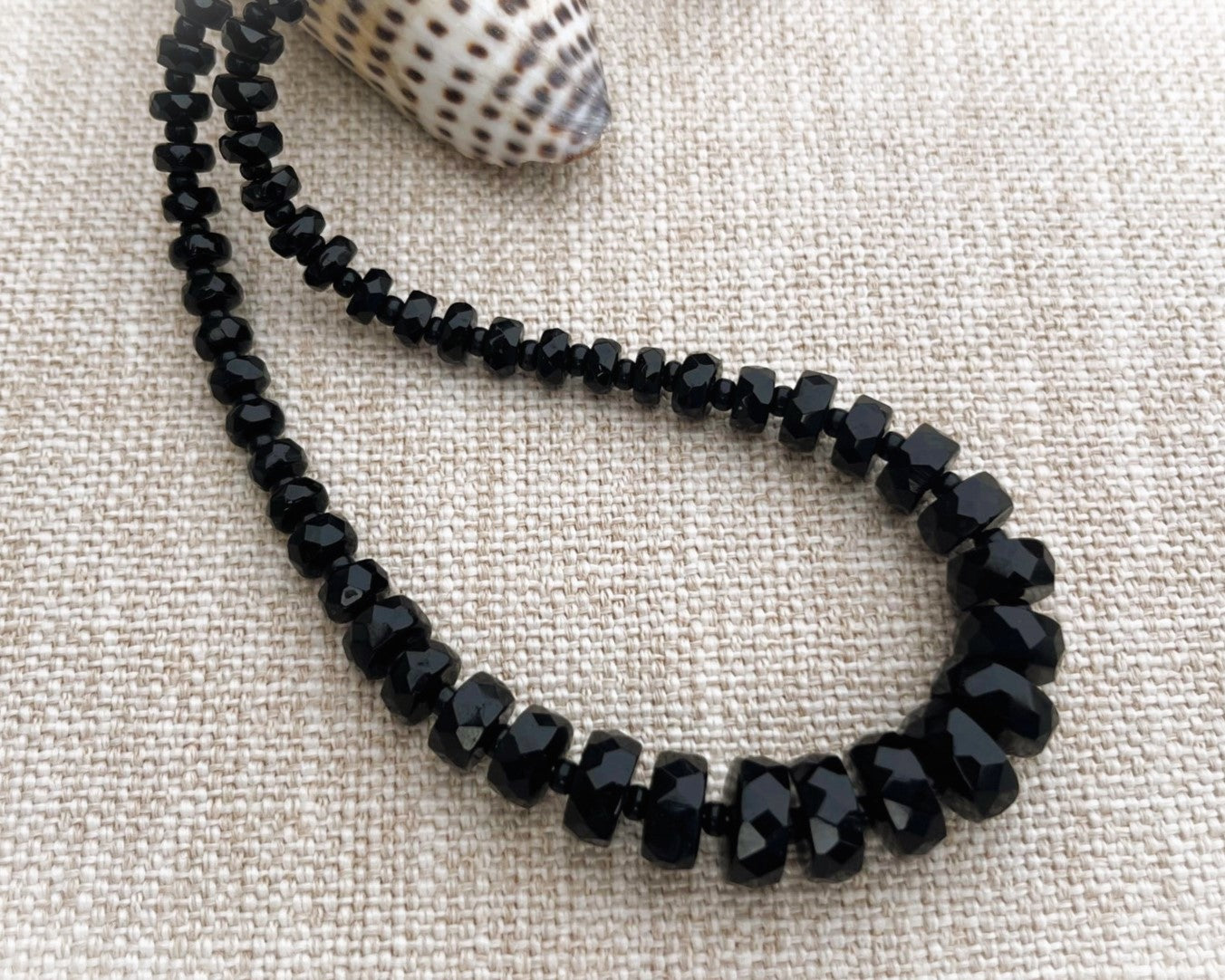 Faceted Black Beaded necklace