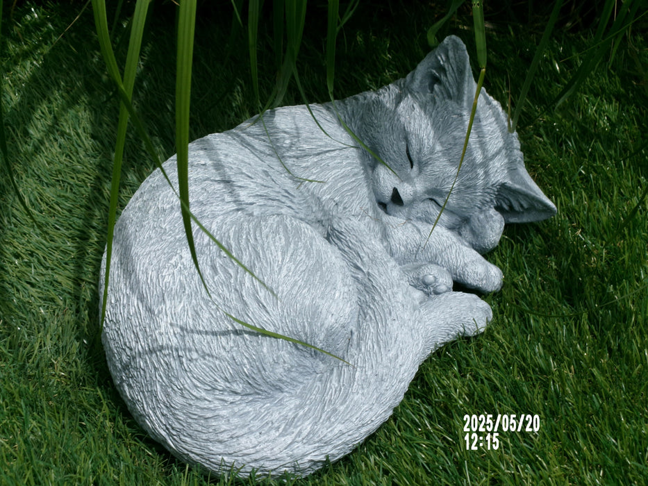 Sleeping Cat Concrete Statue 8x10x4 high