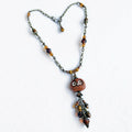 Bohemian Owl Tassel Necklace, Antique Brass Necklace, 24 Inches Long