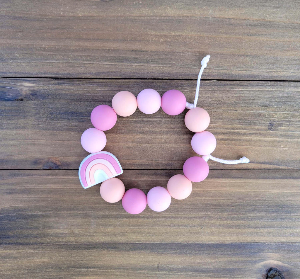 Kids Personalized Name Rainbow Necklace made from Silicone Beads