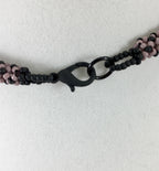 Lavender Jasper Pendant Necklace, Chenille Stitch Beaded Necklace, 18 Inch