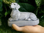 Dachshund Concrete Urn Decoration Figurine 2-1/2 x 5-1/4 x 3-1/2" high