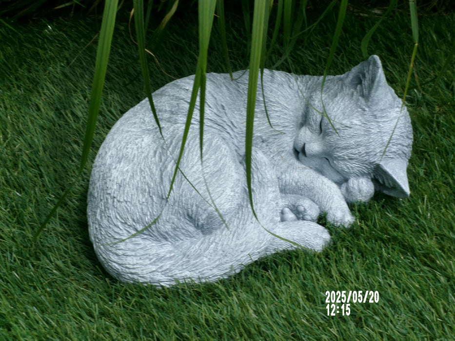 Sleeping Cat Concrete Statue 8x10x4 high