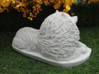 Keeshond Dog Concrete Statue 5x10x6" High
