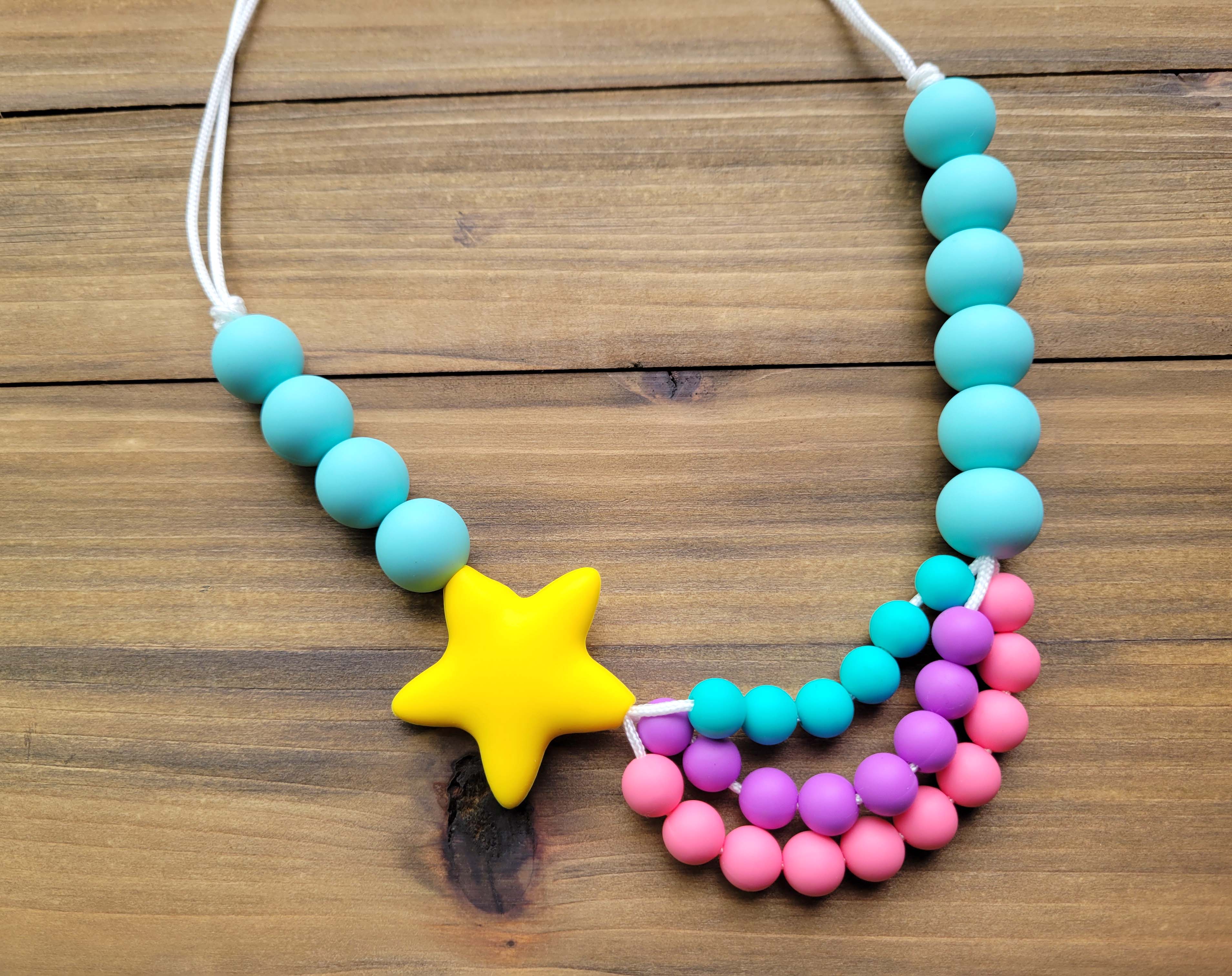 Kids Shooting Star Necklace made from Silicone Beads