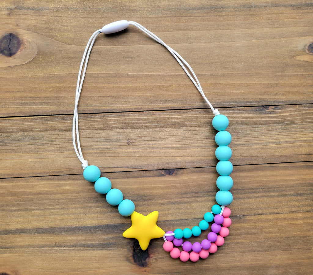 Kids Shooting Star Necklace made from Silicone Beads
