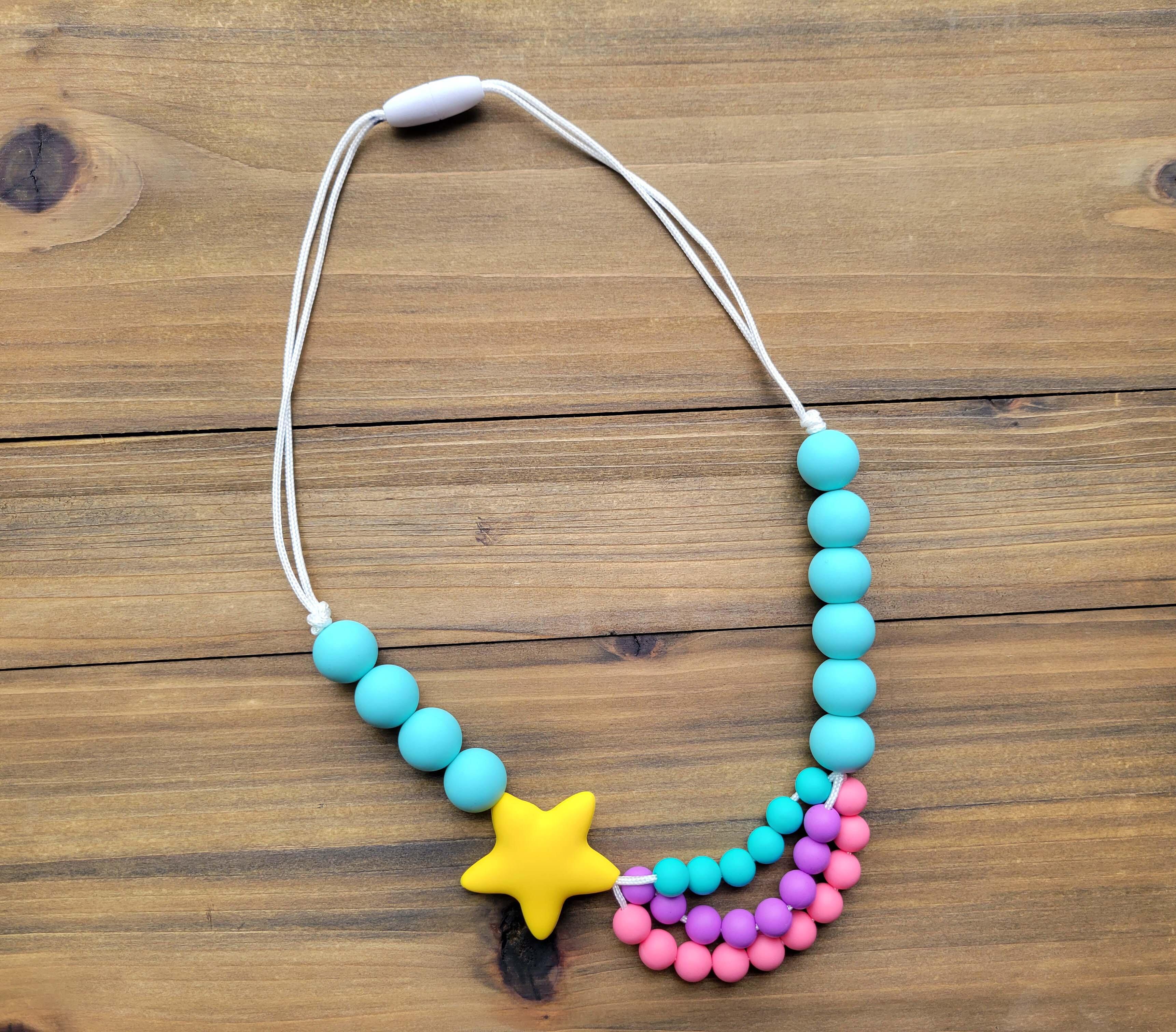 Kids Shooting Star Necklace made from Silicone Beads