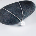 Hammered sterling silver diamond necklace