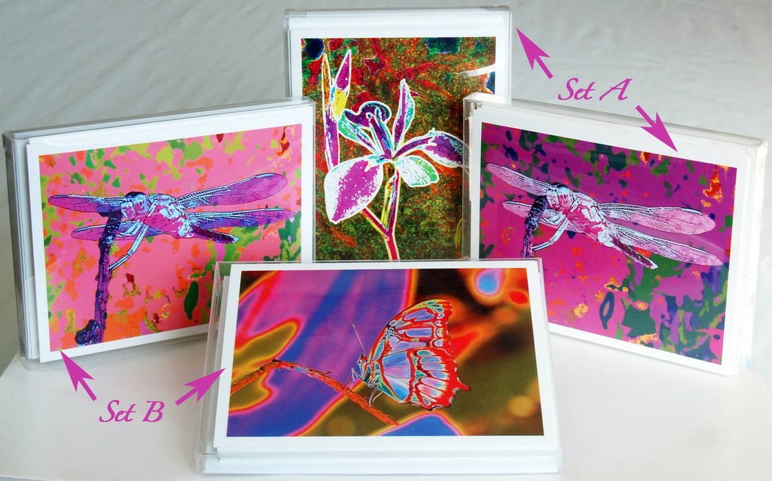 Blank Pop Art Note Card Set for the Gardener, Nature Lover or Art Lover